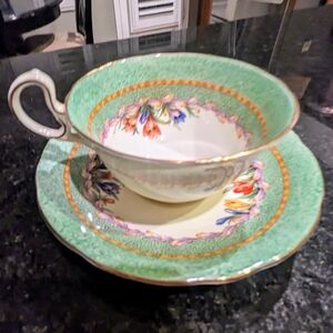 Vintage Aynsley England Phone China Teacup/Saucer